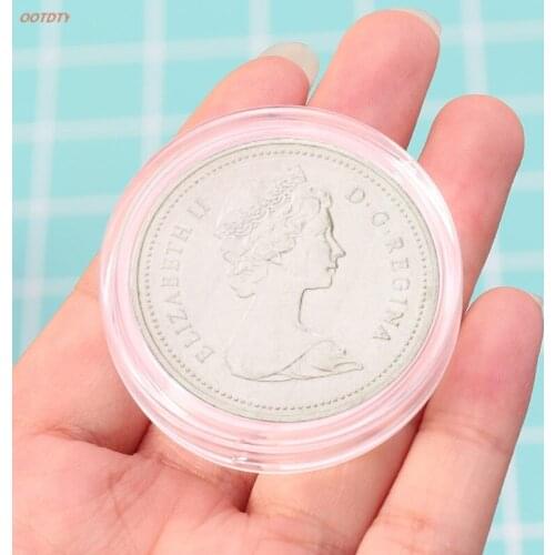 OOTDTY 38.6mm Clear Round Acrylic Coin Capsule Storage Box Holder Case For Silver 2 oz