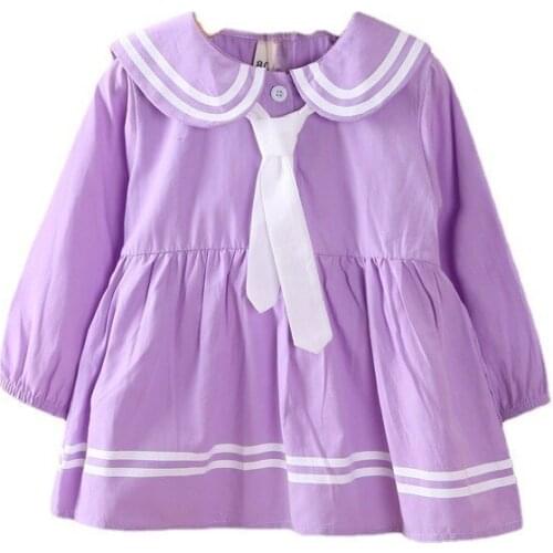 Autumn Infant Fashion Clothing New Spring Baby Girls Clothes Children Cotton Tie Dress Toddler Casual Costume Kids Casual Dress