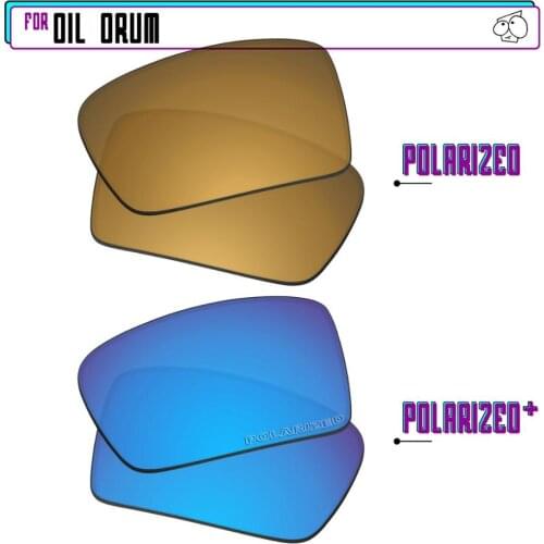EZReplace Polarized Replacement Lenses for - Oakley Oil Drum Sunglasses - BlueP Plus-GunmetalP