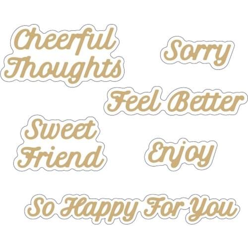 Simple Sentiments Words Hot Foil Plate Metal Cutting Dies DIY Embossing Die Cut Scrapbooking Stencils Hot Stamping Foil New 2020