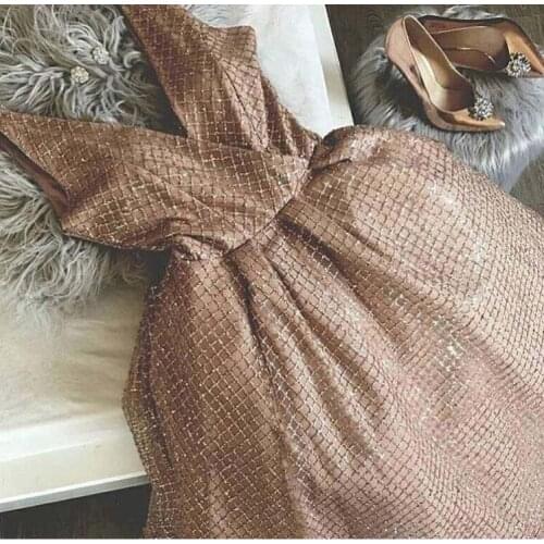 2019 Simple but Elegant Black Plunging V Neck Pleated Sleeveless A Line Tea Length Bling Bling Prom Dresses