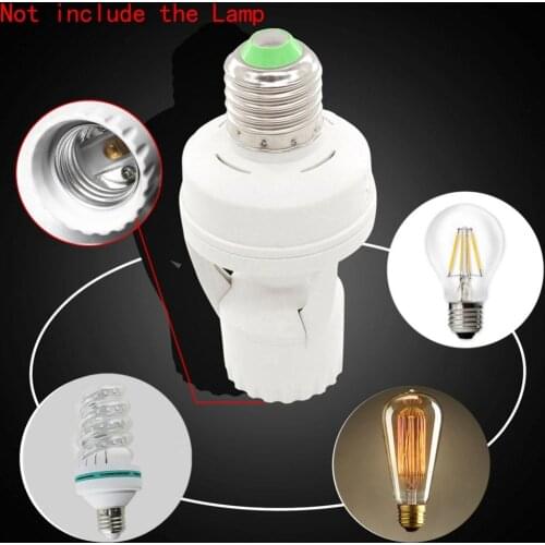 LED PIR Infrared Motion Sensor Lamp Switch Socket Identify Day and Night Automatically for E27 LED 220V Screw Light Bulbs Holder