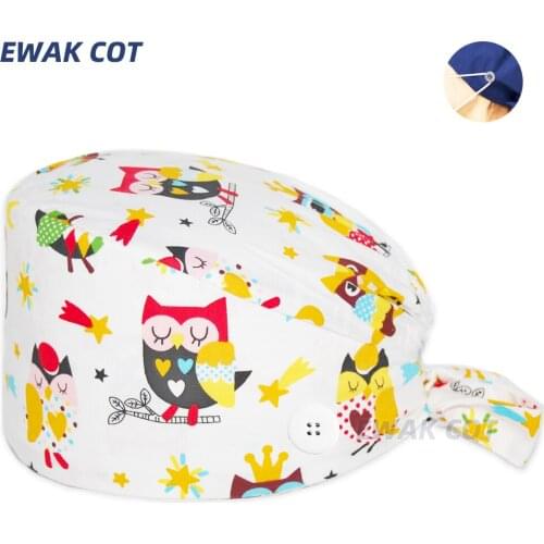 Surgery cap nursing accessories medical head cap nurse medical work hat Inner sports towel Health service cap with button
