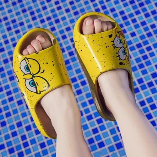 2021 Trend Cartoon Slippers For Men Casual Summer Indoor House Slippers Women Outdoor Unisex Graffiti Slides Beach Flip flops