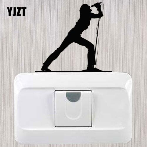 YJZT Art Concert Girl Singing Vinyl Wall Decals Fashion Decor Switch Stickers Black 8SS-2598