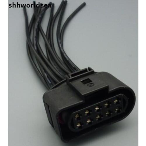 Worldgolden 2/10/50pcs 10PIN 3.5mm HEADLIGHT ELECTRICAL PLUG RH FOR AUDI A6 C5 3.0 2003 FOR VW 1J0973735 1J0 973 735