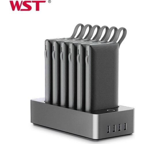 WST 2020 CE Rohs public mobile phone powerbank 6 slot rental charging station for restaurant hotel