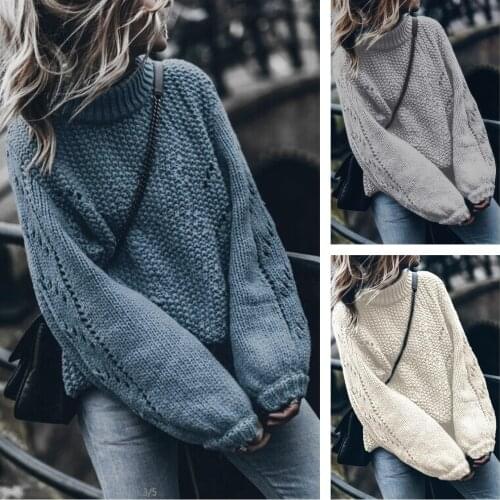 Women Sweater Turtleneck Knitted OversizedTop Female Casual Loose Fall Winter Thick Soft Warm Wool Fashion Pullovers Jumpers