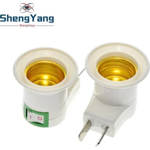 1PCS Hot Sell Practical White E27 LED Light Socket To US Plug Holder Adapter Converter ON/OFF For Bulb Lamp