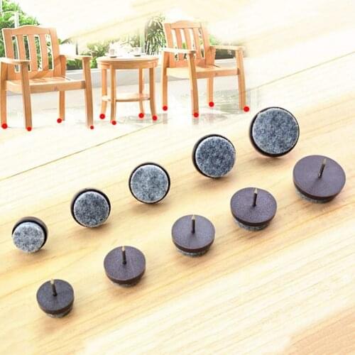 40PCS Furniture Felt Pads Round Heavy Duty Nail-on Slider Glide Pads Floor Protectors Wooden Furniture Chair Tables Legs Feet