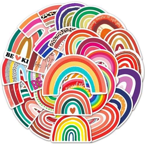 10/50PCS Rainbow Bridge Cartoon Stickers for Girl Children Toys on The Laptop Fridge Phone Luggage Graffiti Decals Sticker