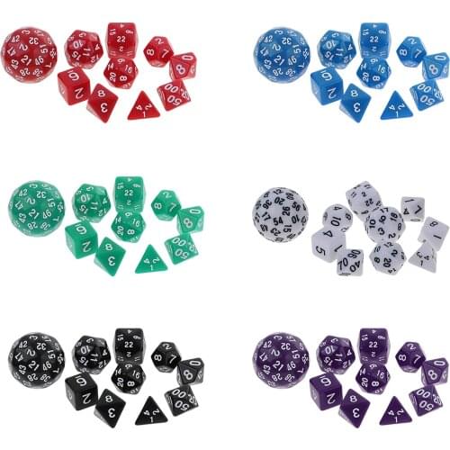 10pcs Digital Dices Multi-sided Dices Set for D&D RPG Playing Game Dice Toys