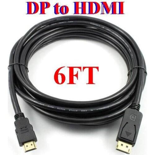100pcs 3M / 10FT DisplayPort Display Port DP Male to HDMI Male M/M Cable Adapter Connector 1080p for HDTV PC *100pcs/lot