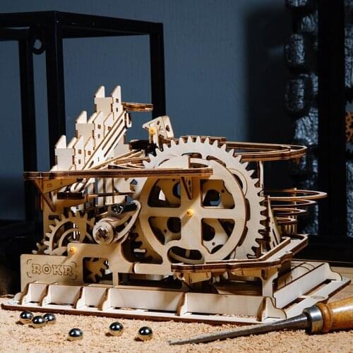 3 Kinds Marble Run Game DIY Decor Wooden Model Building Kits Assembly Gift for Children Adult dropshipping