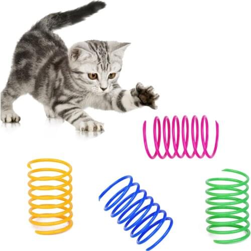 4PCS Colorful Cat Spring Toy Creative Cat Interactive Toy Pet Play Toy Cat Funny Favor Toy Training Toys for Cats Kitten