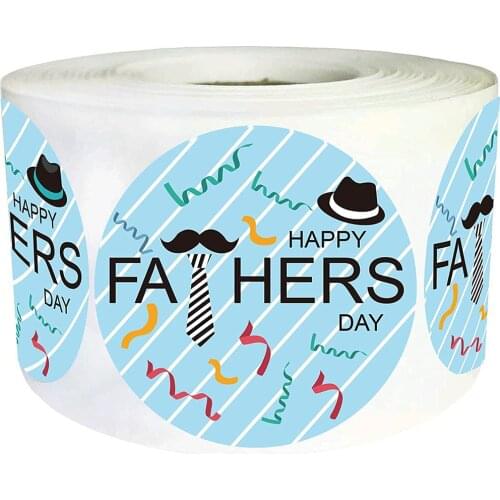 500 Pcs Happy Fathers Day Stickers for Envelope Seals Fathers Day Gift Wrap Party Favors Self-adhesive Packing Labels for Dad