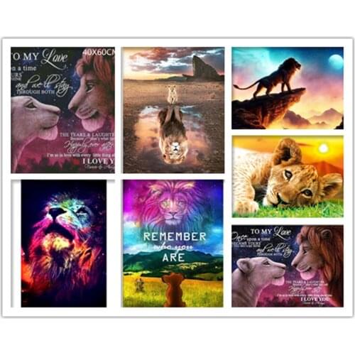 Diamond painting 5D lion king rhinestone art diamond embroidery cross stitch animal handmade hobby gift home decoration