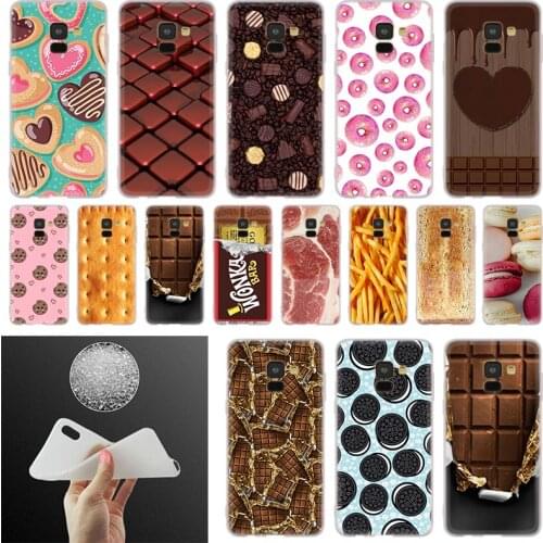 Food Biscuits chocolates meat fish salmon Phone Case For Samsung Galaxy A20 A30 A40 A50 A60 A70 A6 A8 Plus A7 A9 2018 A3 A5 2017