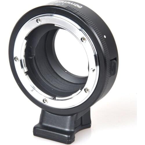 Commlite CM-NF-MFT Aluminum Aperture Adapter for Nikon G DX F Mount Lens To Micro 43 MFT with Detachable 14 Tripod Foot Black