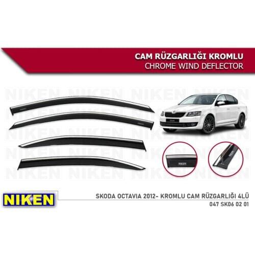 Skoda Octavia Chrome Wind Deflector Rain Window 2012 2013 2014 2015 2016 2017 2018 2019 2020 Car Auto Accessory Chrome&Plastic