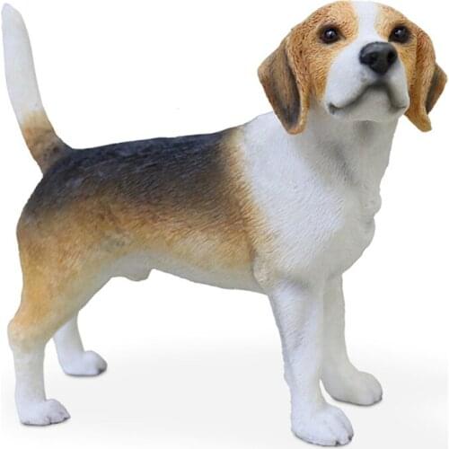 JJM Hunting Dog Beagle canine Dog Pet Figure Animal Collector Toy Car Decoration Resin Model Educational for Children Adults