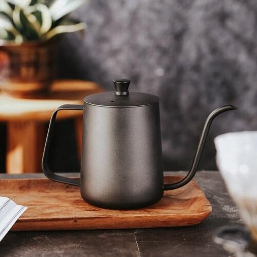350ml 600ml Drip Kettle Coffee Tea Pot Non-Stick Food Grade Stainless Steel Gooseneck Drip Kettle Swan Neck Thin Mouth