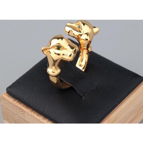 Leopard Head Rings paved 3A Cubic Zirconia Stone Animal Panther Ring Adjustable for Men Women fashion jewelry 2021 Trend