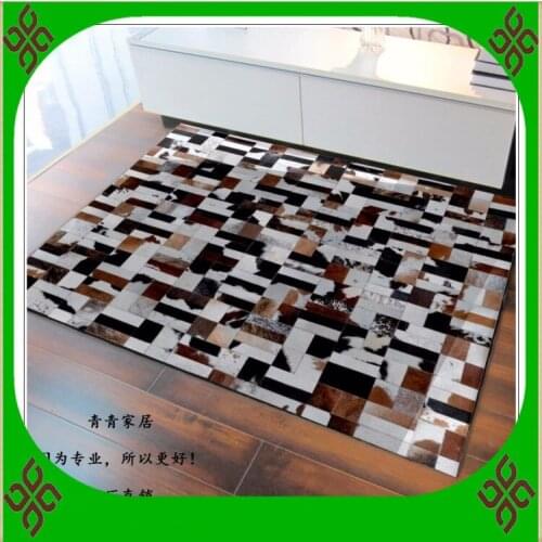 Fashionable art carpet 100% natural genuine cowhide leather movie theatre carpet