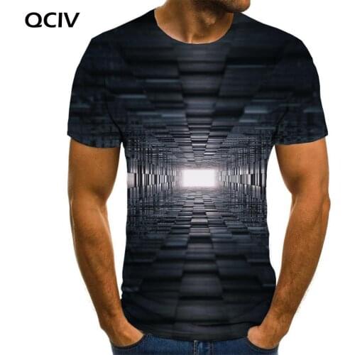 QCIV Psychedelic T-shirt Men Geometry T-shirts 3d Graphics Anime Clothes Harajuku Tshirts Casual Mens Clothing T shirts Fashion