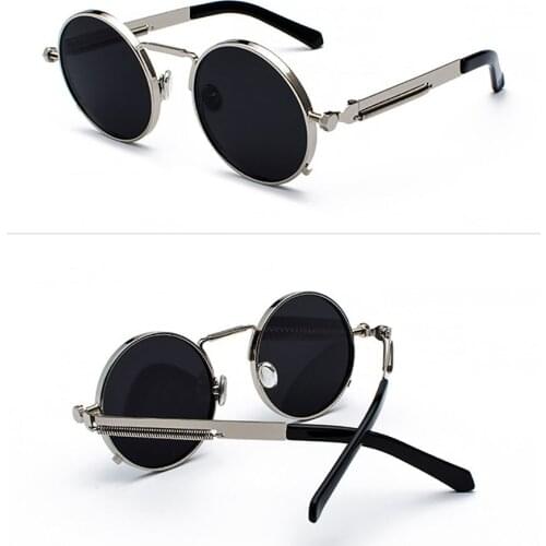 Vintage Punk Style Men Sunglasses Women Retro Punk Style Round Metal Frame Colorful Lens Sun Glasses Fashion Eyewear