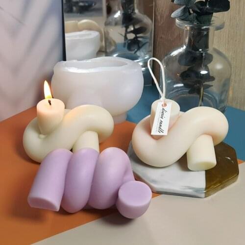 Irregular Aromatherapy Gypsum Candle Silicone Mold Geometric Knot Rope Ball Silicone Candles Mold DIY Handmade Soap Model