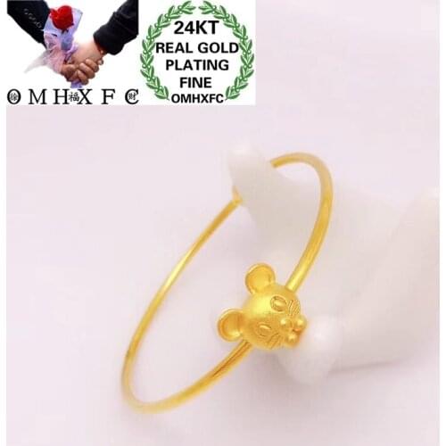 OMHXFC Wholesale YM243 European Fashion Hot Fine Woman Man Party Birthday Wedding Gift Cute Rat 24KT Gold DIY Accessories Beads