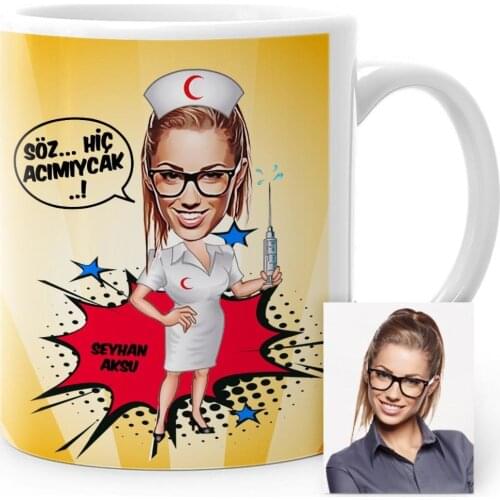 Personalized Professional Nurse Cartoon White Mug Cup-1