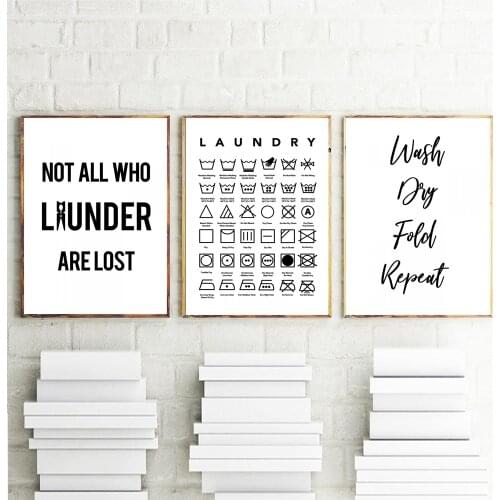 Laundry Today Home Wall Decor Laundry Funny Signs Canvas Prints and Posters Wash Dry Fold Art Painting Pictures Wall Decoration