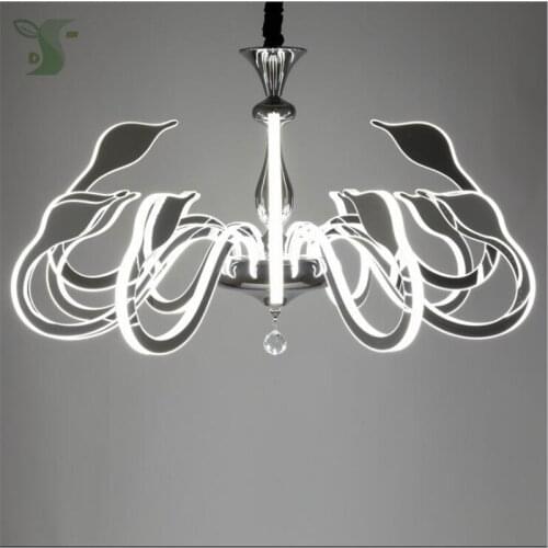 Led swan chandelier AC85-265V with 3W 4W 5W 7W G4 bulb dimmable crystal hanglamp for Living room, dining room, bedroom
