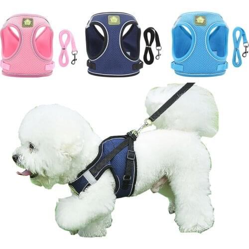 Reflective Safety Pet Dog Harness and Leash Set for Small Medium Dogs Cat Harnesses Vest Puppy Chest Strap Pug Chihuahua Bulldog