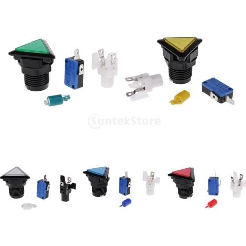 Triangle Arcade Game Machine Push Button with 12V led lamp illuminated 3.9x3.9cm