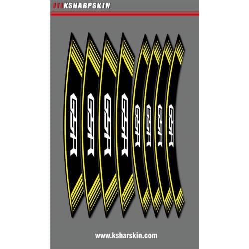 Creative 8X motorcycle tire stickers personalized reflective decorative decals fashion wheel foil for suzuki gsr