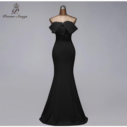 Mermaid evening dresses strapless party dress sexy evening gown bow style robe de soiree candy color vestidos de fiesta de noche