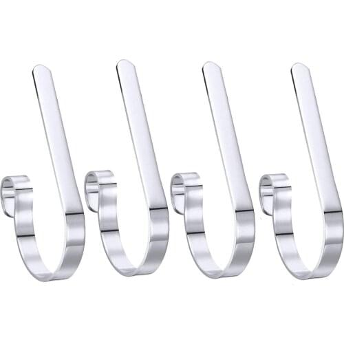 Stocking Hanger Christmas Festival Decoration Holiday Celebration Metal Party Decor 4pcs Clip Hook