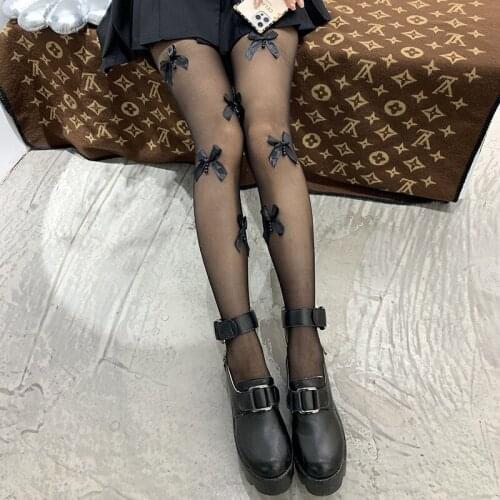 2021 New Style Japanese Velvet Pearl Point Diamond Beading Any Cut Pineapple Stockings Bowknot Panty Socks Women Thigh High Sock