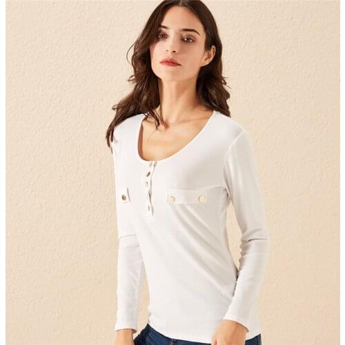 Women Shirts Ladies Blouse Ladies Long Sleeve Tops NEW Spring Elegant Button Female Sexy V-Neck Slim Pullovers Tops