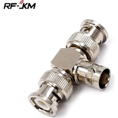 1Pcs BNC Female To Double BNC T Male Adapter Connector 3 Way Audio Coupler CCTV