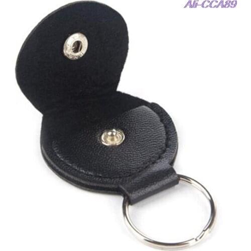 1Pc Black Electric Guitar Pick Holder Plectrum Case Bag Black Color Guitar Parts Accessories Leather & Metal