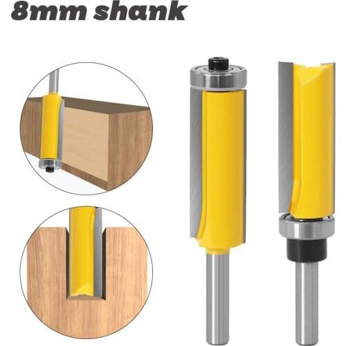 1PC 8MM Shank Milling Cutter Wood Carving Flush Trim Pattern Router Bit Top & Bottom Bearing Bits Milling Cutter For Woodworking