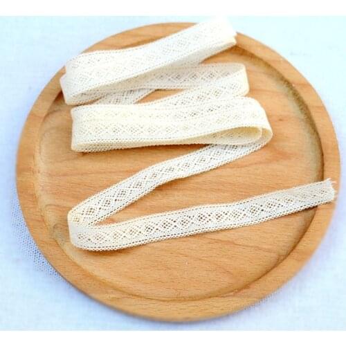 10 Meters Lace Ribbon Beige Thread Decorative Cotton Trim Torchon Lace Crochet Cotton Lace Trim 11mm Width