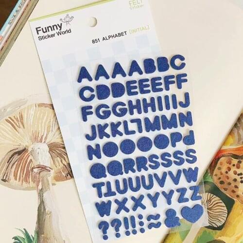 2Pcs Felt Fabric Letter Stickers Scrapbooking Material 3D Junk Journal Clothes DIY Decoration Craft Stationery Korean Sticker