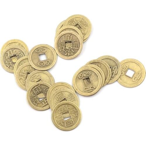 20PCS Emperor Qing Chinese Feng Shui Fortune Alloy Coin For Wealth Success Lucky Home Decor Random Send Hot