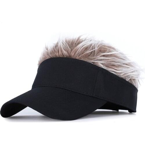 2021 Golf Baseball Cap With Fake Flair Hair cap Sun Visor Fun Toupee Hats Mens Womens Spiked Hairs Wig hat