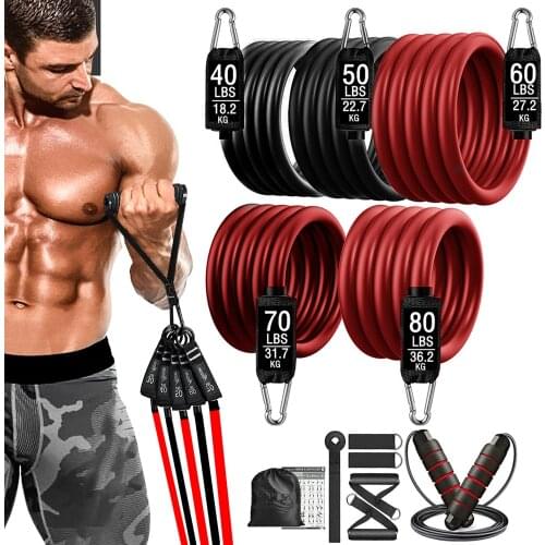 16PCS Yoga Pull Rope Resistance Bands Fitness Gum Elastic Bands Fitness Equipment Rubber Expander Workout Exercise Training Band